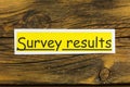 Survey results feedback review satisfaction evaluation banner Royalty Free Stock Photo