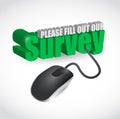 Survey sign and mouse illustration design Royalty Free Stock Photo