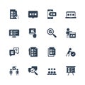Survey, test, quiz icons in glyph style