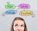 Survey theme with young woman Royalty Free Stock Photo