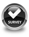 Survey (validate icon) glossy black round button Royalty Free Stock Photo