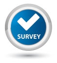 Survey (validate icon) prime blue round button