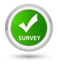 Survey (validate icon) prime green round button