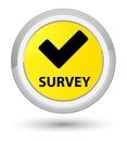 Survey (validate icon) prime yellow round button