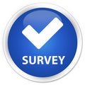 Survey (validate icon) premium blue round button