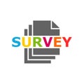 Survey vector icon. Survey clipboard. Simple Survey document