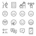 Survey Vector Line Icon Set. Contains such Icons as Emoji, Emoticon, Quiz and more. Expanded Stroke