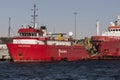 Survey vessels Fugro Enterprise and Fugro Searcher in port