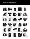 Survey and vote glyph solid icons Royalty Free Stock Photo