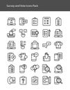 Survey and vote glyph solid icons pack Royalty Free Stock Photo
