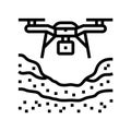 surveying drone line icon vector illustration