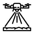 surveying drone line icon vector illustration