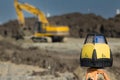 Surveying equipment at construction site Royalty Free Stock Photo