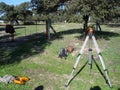 Surveying by a land surveyor in geodesy