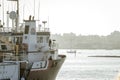 Surveying ship Gerry Bordelon crossing New Bedford inner harbor