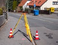 Surveying technology on a street