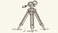 Surveying Theodolite Tripod Vector Illustration, vector design Generative AI Royalty Free Stock Photo