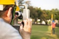 Surveyor engineer with partner Royalty Free Stock Photo