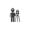 Surveyor engineer vector icon