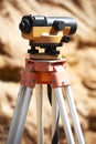 Surveyor equipment outdoors Royalty Free Stock Photo