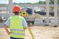 Surveyor worker with theodolite Royalty Free Stock Photo