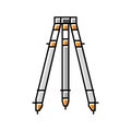 surveyors tripod civil engineer color icon vector illustration