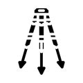 surveyors tripod civil engineer glyph icon vector illustration