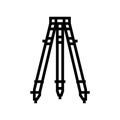 surveyors tripod civil engineer line icon vector illustration