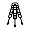 surveyors tripod civil engineer line icon vector illustration