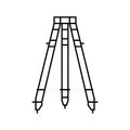 surveyors tripod civil engineer line icon vector illustration