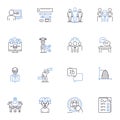 Surveys and polls line icons collection. Feedback, Opinions, Statistics, Data, Research, Results, Responses vector and