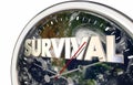 Survival Countdown Planet Earth World Clock 3d Illustration Royalty Free Stock Photo