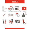 Survival emergency kit Royalty Free Stock Photo