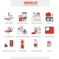 Survival emergency kit Royalty Free Stock Photo