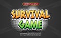 Survival game text editable vector text effect Royalty Free Stock Photo