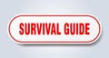 survival guide sign. rounded isolated button. white sticker Royalty Free Stock Photo