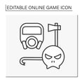 Survival horror games line icon