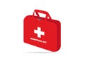 Red bag of medical supplies for first aid vector Royalty Free Stock Photo