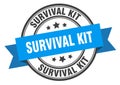survival kit label sign. round stamp. band. ribbon Royalty Free Stock Photo