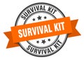 survival kit label sign. round stamp. band. ribbon Royalty Free Stock Photo