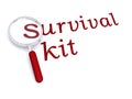 Survival kit with magnifiying glass Royalty Free Stock Photo