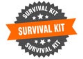 survival kit sign. survival kit round isolated ribbon label. Royalty Free Stock Photo