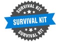 survival kit sign. survival kit round isolated ribbon label. Royalty Free Stock Photo