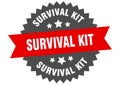 survival kit sign. survival kit round isolated ribbon label. Royalty Free Stock Photo