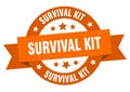 survival kit round ribbon isolated label. survival kit sign. Royalty Free Stock Photo