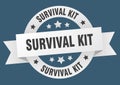 survival kit round ribbon isolated label. survival kit sign. Royalty Free Stock Photo