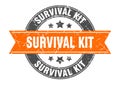 survival kit round stamp with ribbon. label sign Royalty Free Stock Photo