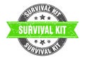 Survival kit round stamp with ribbon. label sign Royalty Free Stock Photo