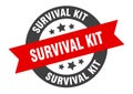 survival kit sign. round ribbon sticker. isolated tag Royalty Free Stock Photo