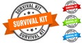 survival kit stamp. round band sign set. label Royalty Free Stock Photo